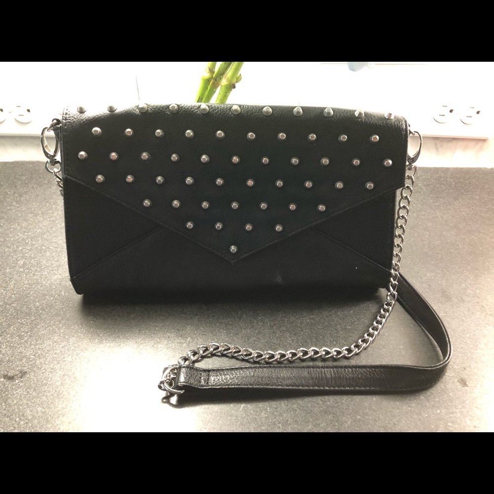 Studded Envelope oversized clutch with chain